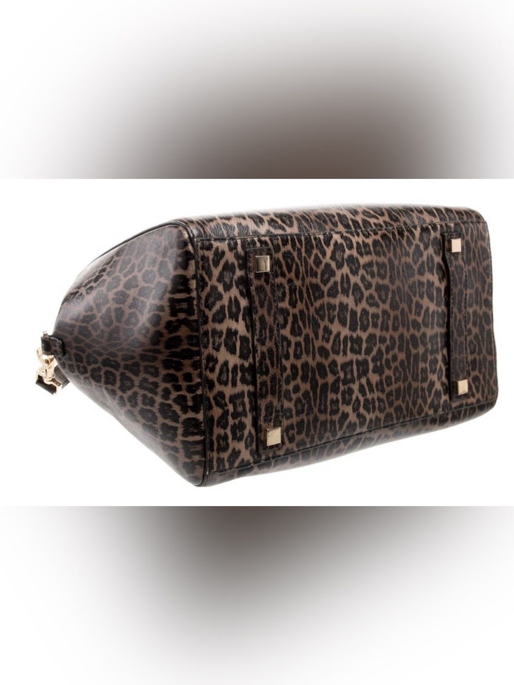 Henri Bendel Leopard Print Leather Satchel w/crossbody - LIKE NEW! Rare AF! - Picture 4 of 5